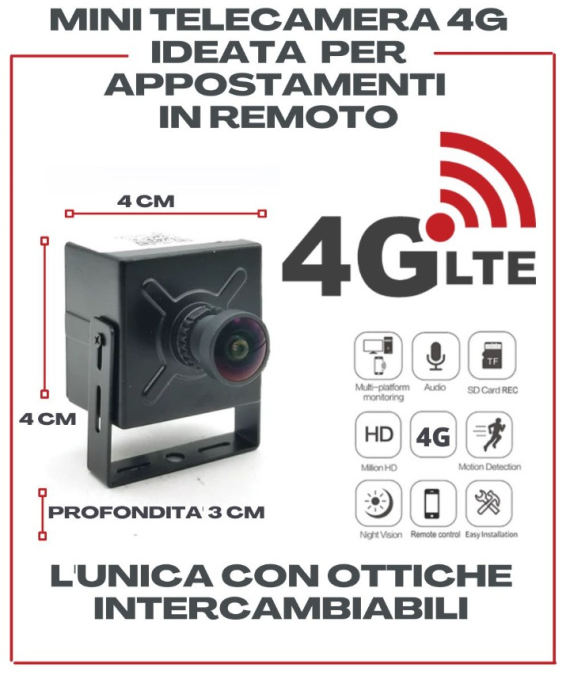 Mini telecamera 4G per appostamenti